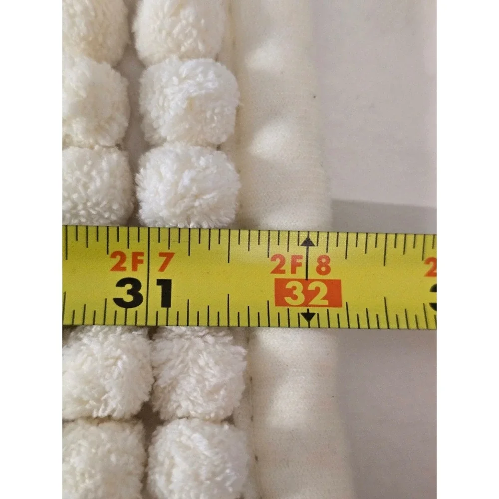 New Cream/White Freshmint Chenille Non Slip Bath Mat Rug 32x20
